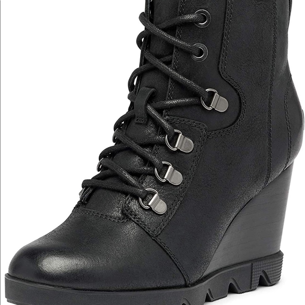 SOREL Women's Joan Uptown Lace Bootie — Waterproof Leather Wedge Boots